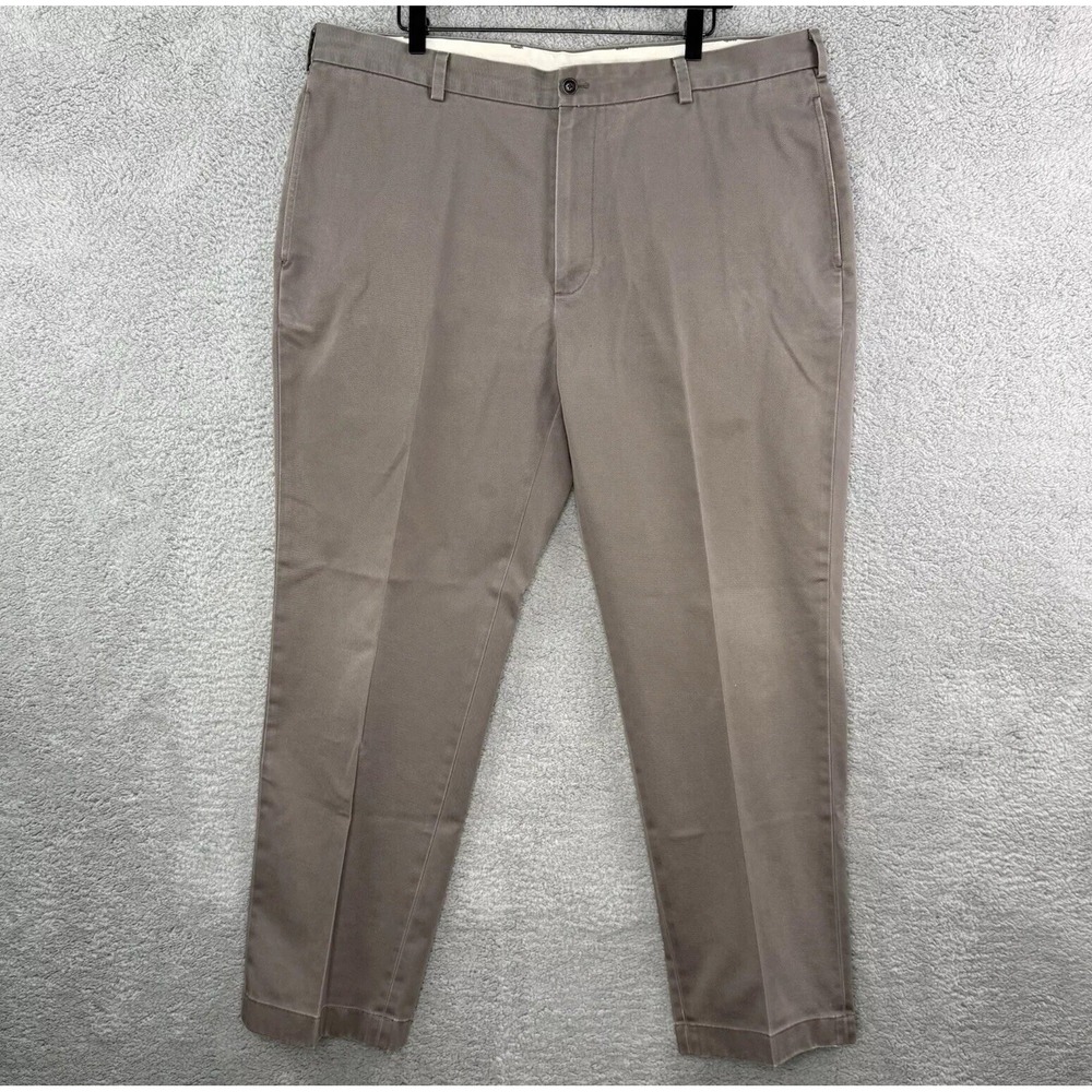 Brooks Brothers Advantage Chino Pants Khaki Dress Size 40x30 Gray Clark‎ Fit EUC
